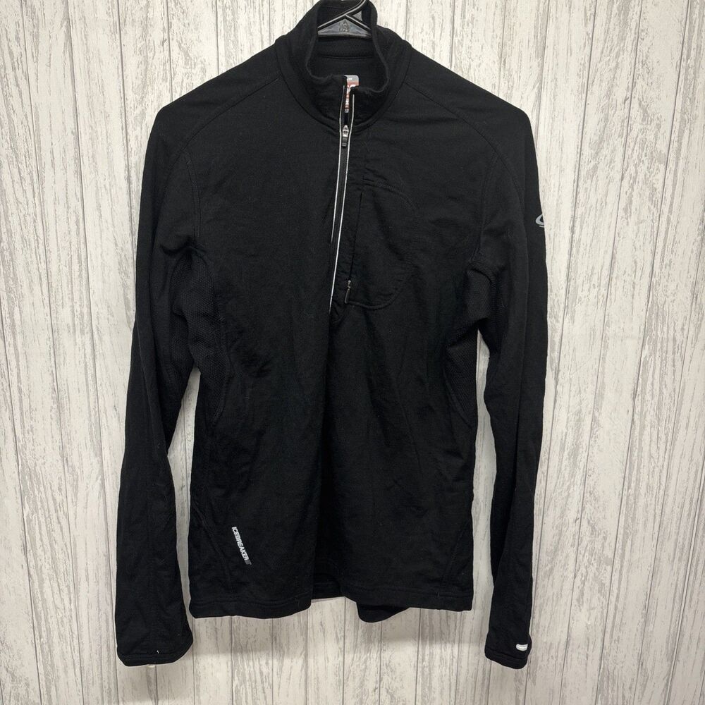 Mens Size M Icebreaker GT 1/2 Zip Base Layer Pullover EUC